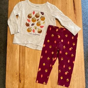 2-Pc Fall Acorn Top & Pant Set - Size 18M